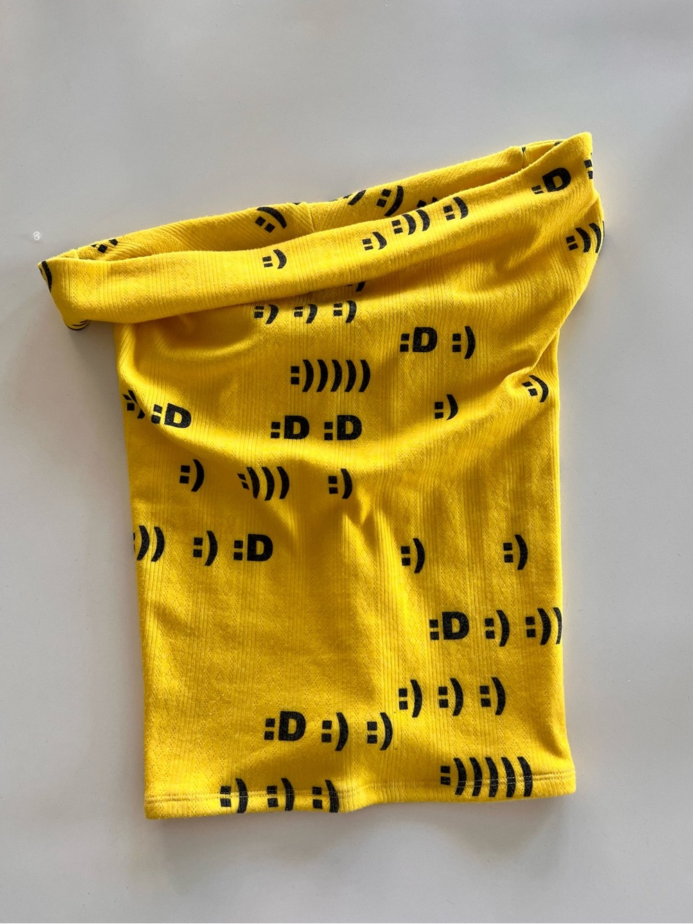 omighty Yellow Emoji Print Off The Shoulder Top